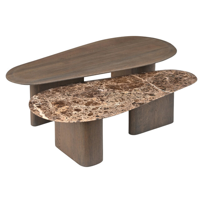 Richmond Interiors  Salontafel Castello Smoked charchoal - Set van 2