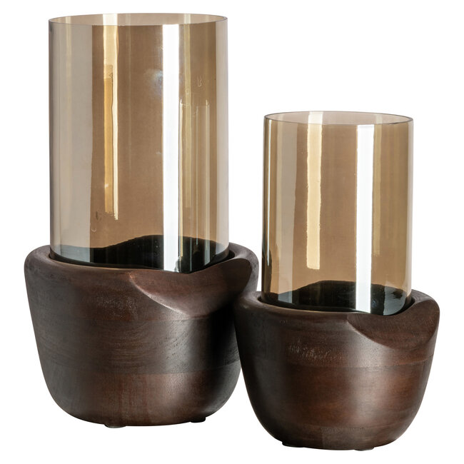 Richmond Interiors  Windlicht Sloane walnoot groot