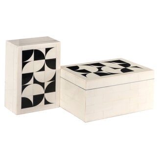 Richmond Interiors  Opbergdoos Flake wit - Set van 2