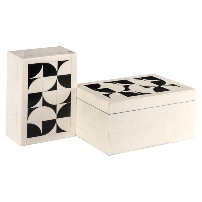 Richmond Interiors  Opbergdoos Flake wit - Set van 2