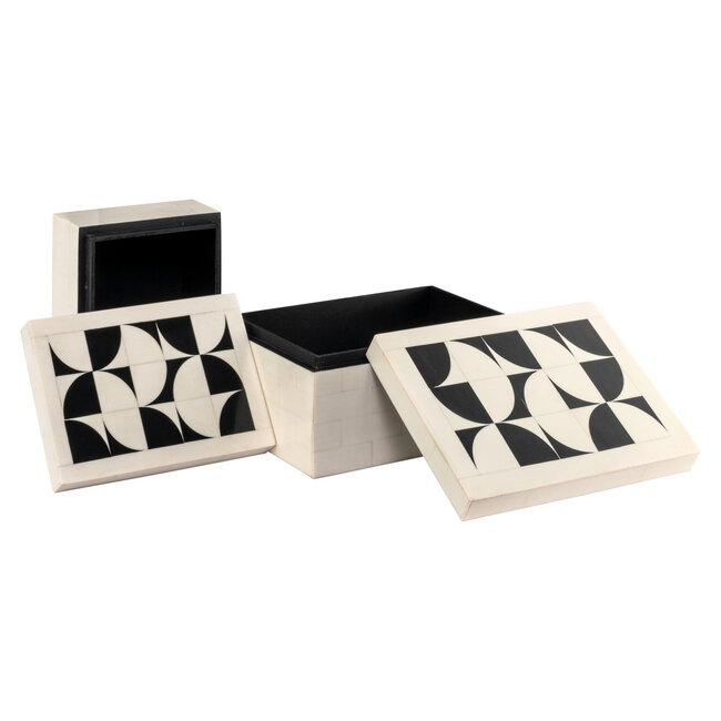Richmond Interiors  Opbergdoos Flake wit - Set van 2