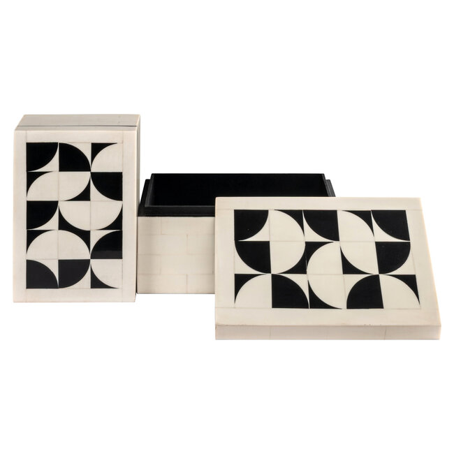 Richmond Interiors  Opbergdoos Flake wit - Set van 2