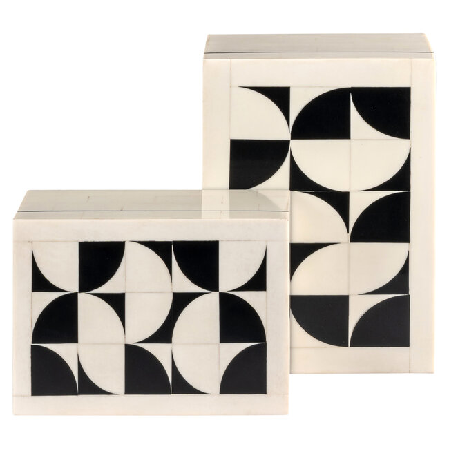 Richmond Interiors  Opbergdoos Flake wit - Set van 2