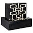 Richmond Interiors  Opbergdoos Lux zwart/wit - Set van 2