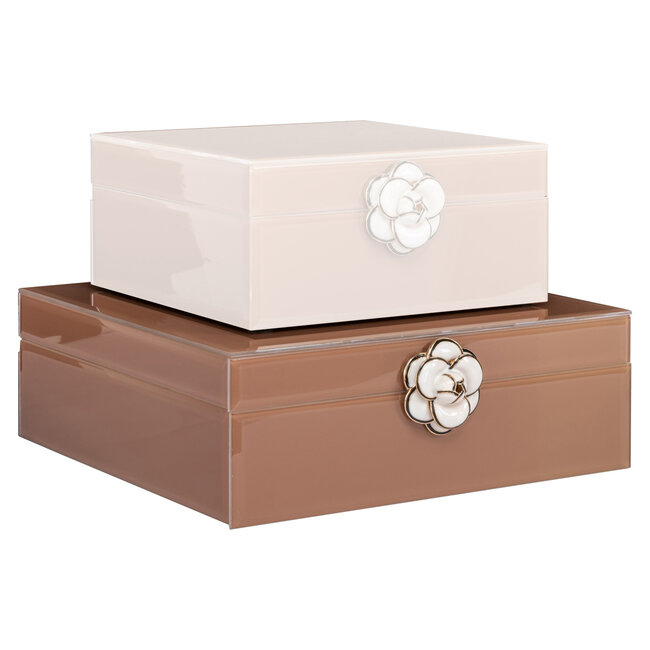 Richmond Interiors  Opbergdoos Floral bruin groot