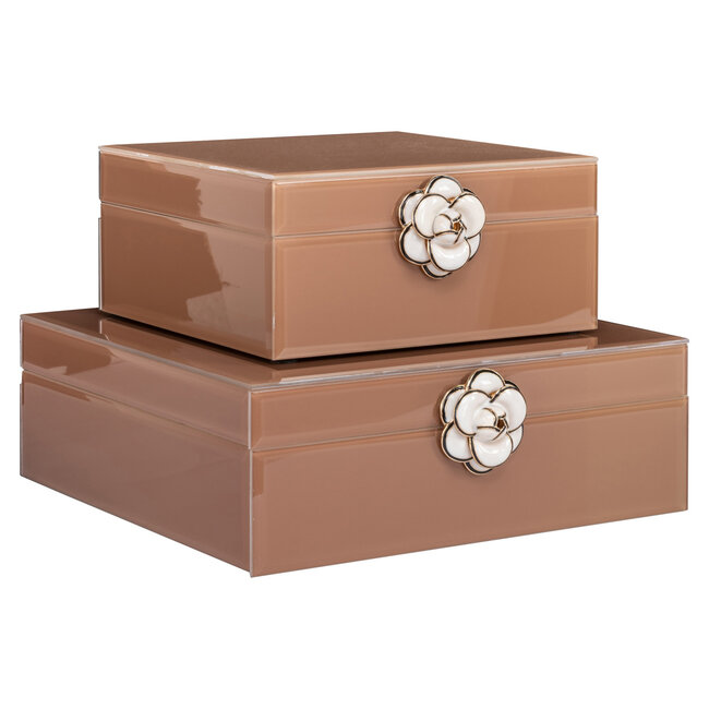 Richmond Interiors  Opbergdoos Floral bruin groot