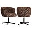 Richmond Interiors  Eetkamerstoel Dinan bruin labyrinth fire retardant - draaibaar