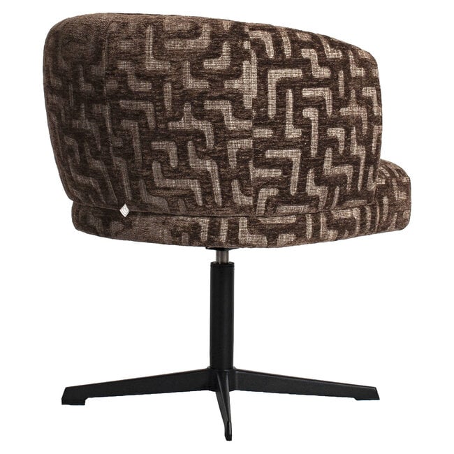 Richmond Interiors  Eetkamerstoel Dinan bruin labyrinth fire retardant - draaibaar