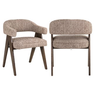 Richmond Interiors  Eetkamerstoel Mori mocca linear fire retardant