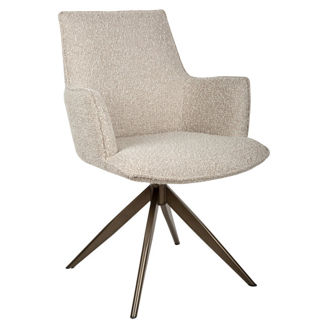 Richmond Interiors  Eetkamerstoel Dakota naturel chunky draaibaar met arm