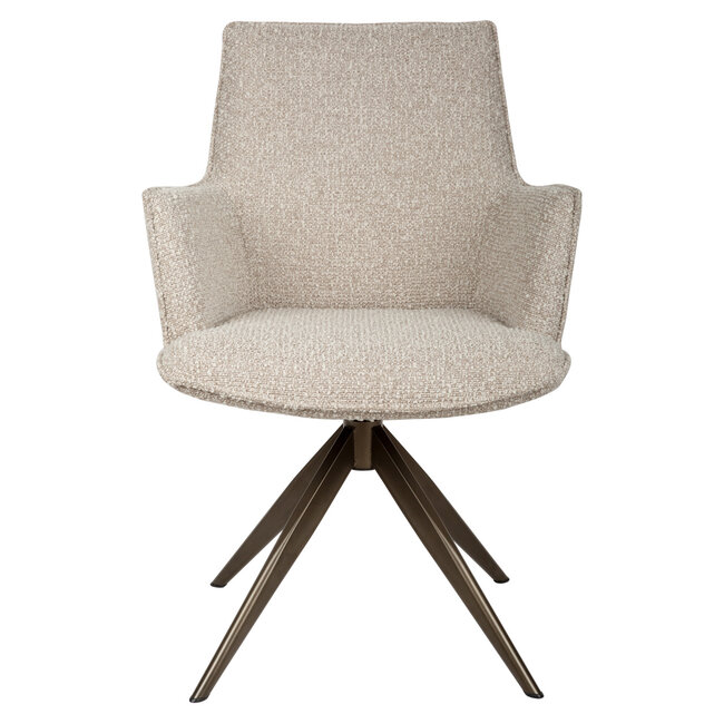 Richmond Interiors  Eetkamerstoel Dakota naturel chunky draaibaar met arm