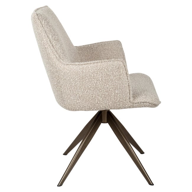 Richmond Interiors  Eetkamerstoel Dakota naturel chunky draaibaar met arm