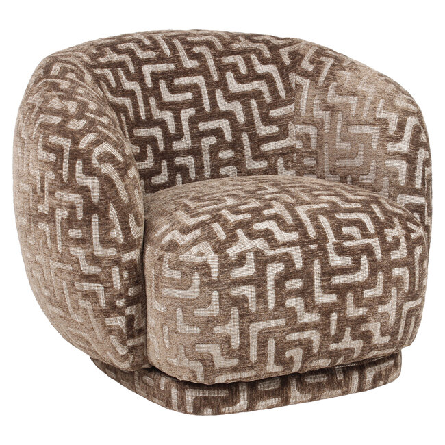 Richmond Interiors  Lounge stoel Negreslo bruin labyrinth