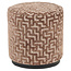 Richmond Interiors  Poef & Voetenbank Lexie bruin labyrinth 45Ø