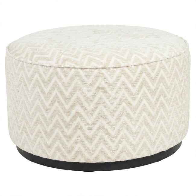 Richmond Interiors  Poef & Voetenbank Lexie beige chevron 70Ø