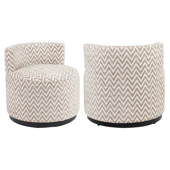 Richmond Interiors  Lounge stoel Franny zand chevron