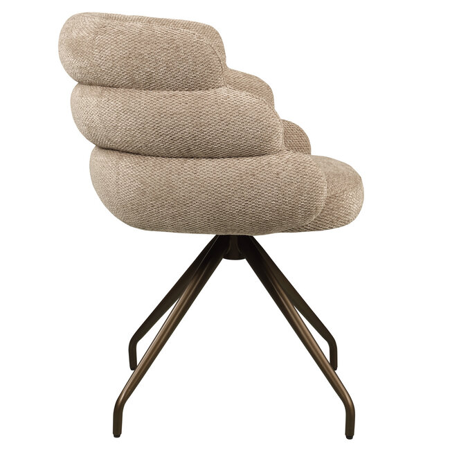 Richmond Interiors  Eetkamerstoel Kayla mocca boldweave draaibaar