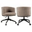 Richmond Interiors  Eetkamerstoel Rochenne mocca linear draaibaar on wheels