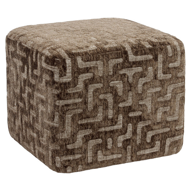 Richmond Interiors  Poef & Voetenbank Ciela bruin labyrinth