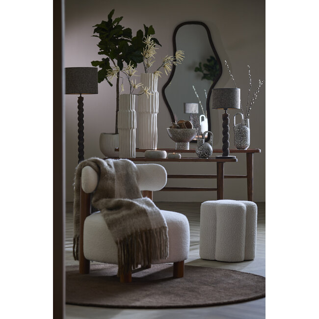 Light en Living Vaas deco 25x14x24 cm SERRES keramiek crème+zwart
