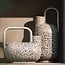 Light en Living Vaas deco 25x14x24 cm SERRES keramiek crème+zwart
