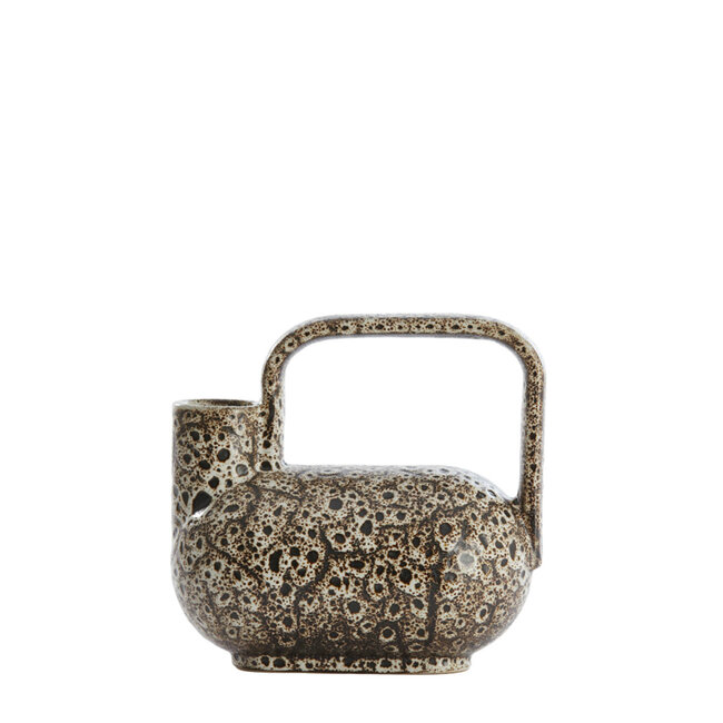 Light en Living Vaas deco 25x14x24 cm SERRES keramiek crème+zwart