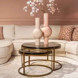 Richmond Interiors  Salontafel Cleo goud (set van 2)