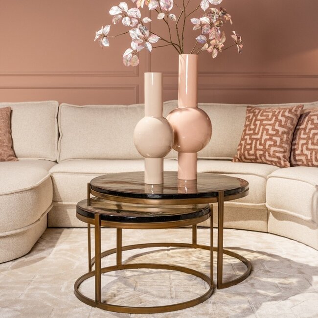 Richmond Interiors  Salontafel Cleo goud (Set van 2)