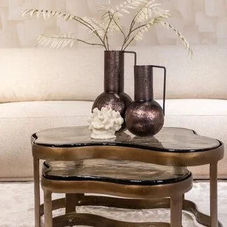 Richmond Interiors  Salontafel Fairfield antiek bras (set van 2)