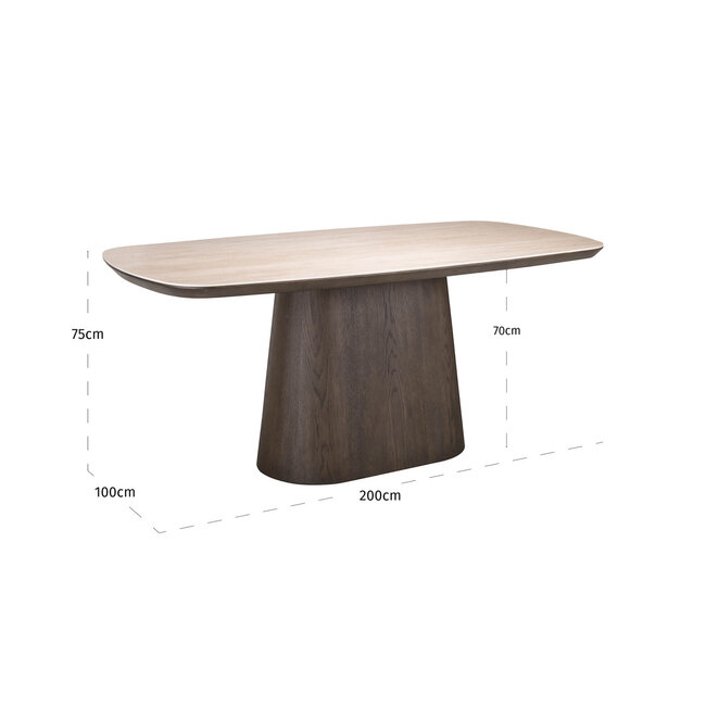 Richmond Interiors  Eettafel Ritz bruin 200