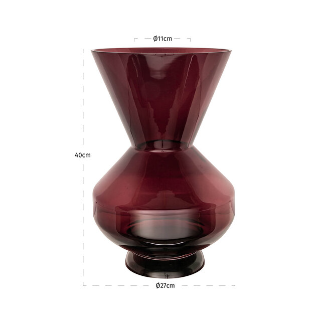 Richmond Interiors  Vaas Veya burgundy