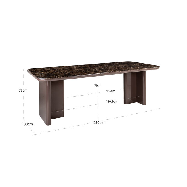 Richmond Interiors  Eettafel Almundi chocolade bruin 230