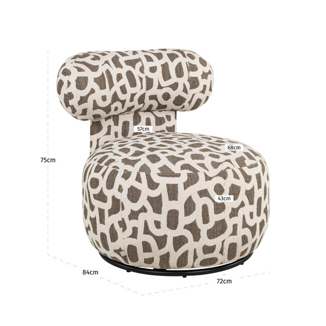 Richmond Interiors  Lounge stoel Kaya weave bruin