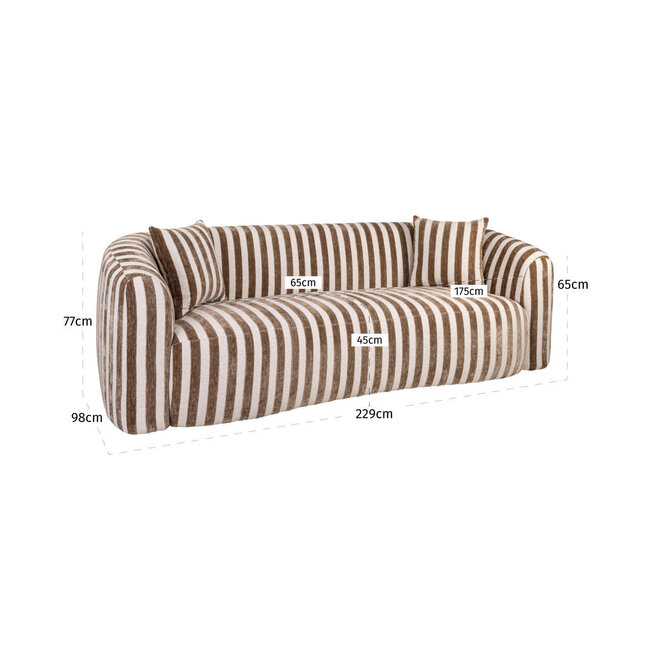 Richmond Interiors  Bank Luxandra stripes zand