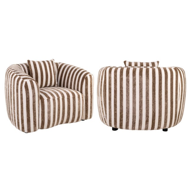 Richmond Interiors  Lounge stoel Luxandra stripes zand