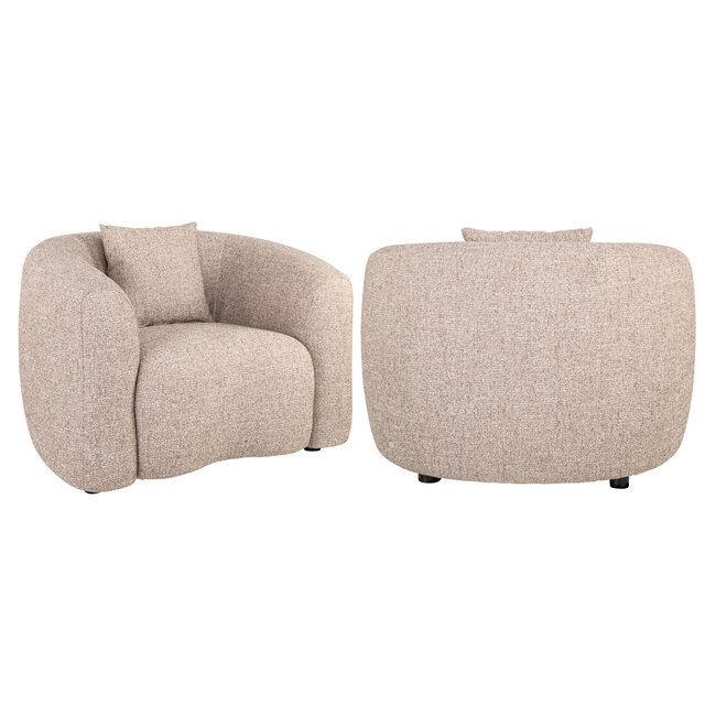Richmond Interiors  Lounge stoel Luxandra zand tweed fire retardant
