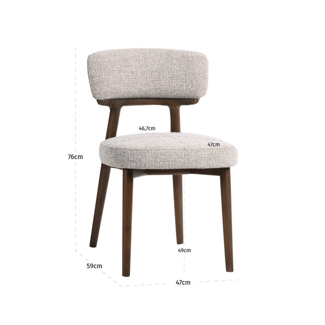 Richmond Interiors  Eetkamerstoel Basker naturel fancy - Set van 2