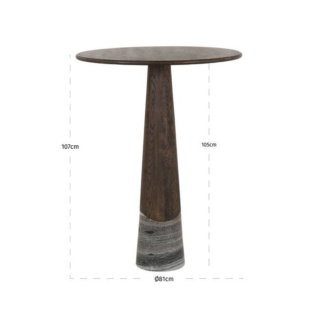 Richmond Interiors  Bartafel Harper Smoked charchoal Ø 81 cm