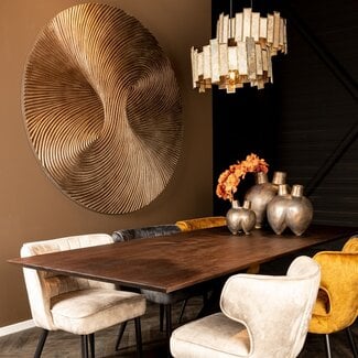 PTMD Wandornament Wiktor Bruin MDF swirl carved XL - Ø 180 cm