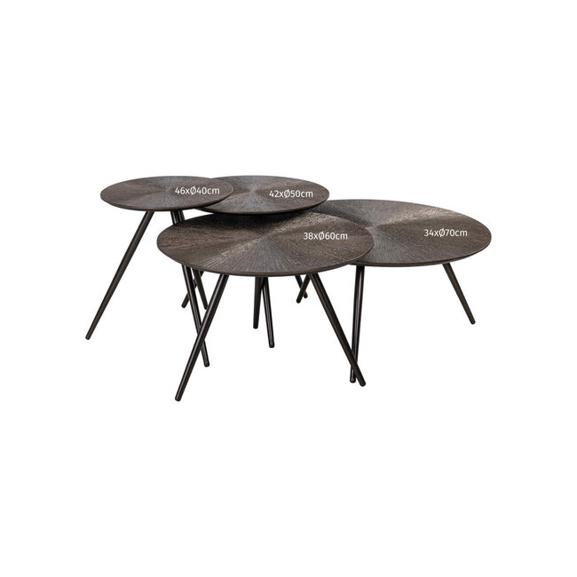 Richmond Interiors  Salontafel Quadra Brunzae - Set van 4