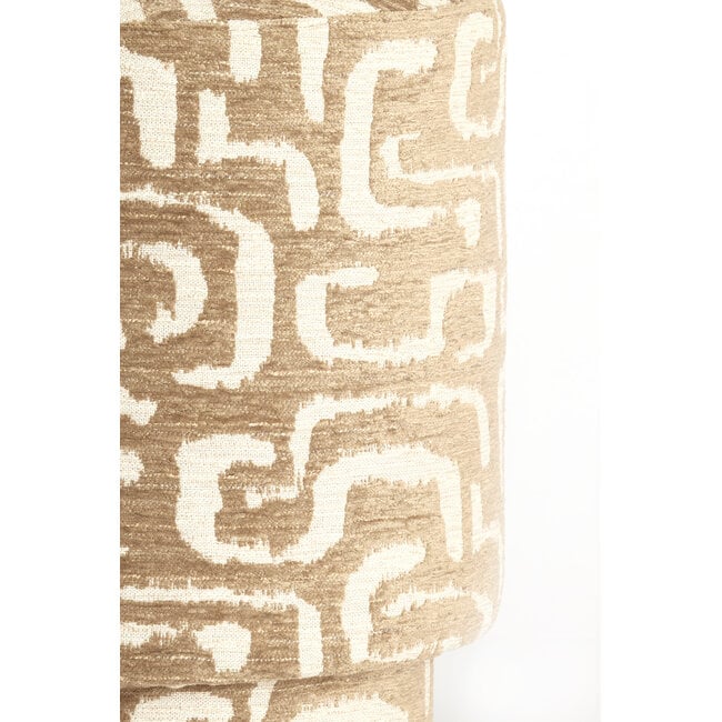 Light en Living Poef Ø40x44 cm DAVONTE groen-grijs+beige