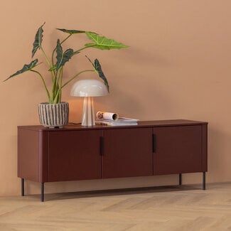Woood Gunnar tv meubel 154 cm grenen bordeauxrood [fsc]