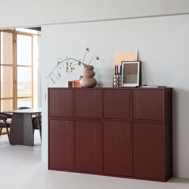 Woood Merel TV meubel  grenen bordeaux 200 cm[fsc]
