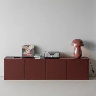 Woood Merel TV meubel  grenen bordeaux 200 cm[fsc]