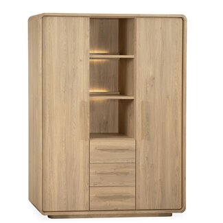 WoonMax Wandkast Pretoro Old Oak 3 deuren, 3 laden en 3 open vakken