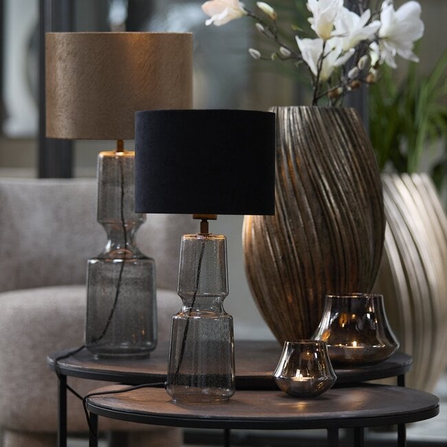 Light en Living Lampvoet Ø12,5x39 cm LABIN glas smoke+zwart