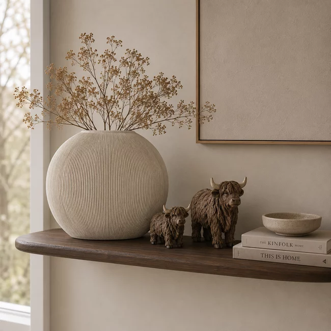 Light en Living Vaas deco 50x15x50 cm BUBIO creme