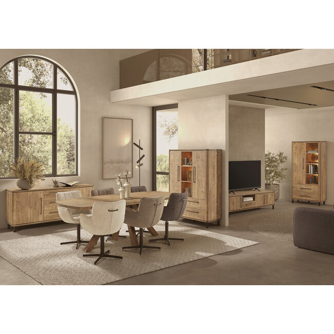 WoonMax TV meubel Chatham Mango 2 deuren, 1 lade en 1 open vak - 160 cm
