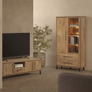 WoonMax TV meubel Chatham Mango 2 deuren, 1 lade en 1 open vak - 160 cm