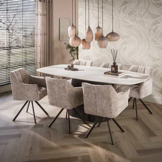 WoonStijl Eettafel Ceramo Centro deens ovaal 215cm Taj Mahal